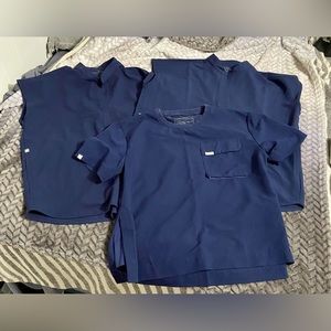 Figs scrub tops, lot of 3 in navy - all size small